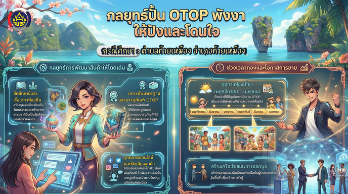 “ยกระดับสินค้า OTOP พังงา สู่ตลาดท่องเที่ยวและออนไลน์ : ตำบลท้ายเหมือง อำเภอท้ายเหมือง” วิเคราะห์ข้อมูลชุมชนได้เป๊ะ ตรงจุด พัฒนาฐานรากตรงเป้า ด้วย CDD AI