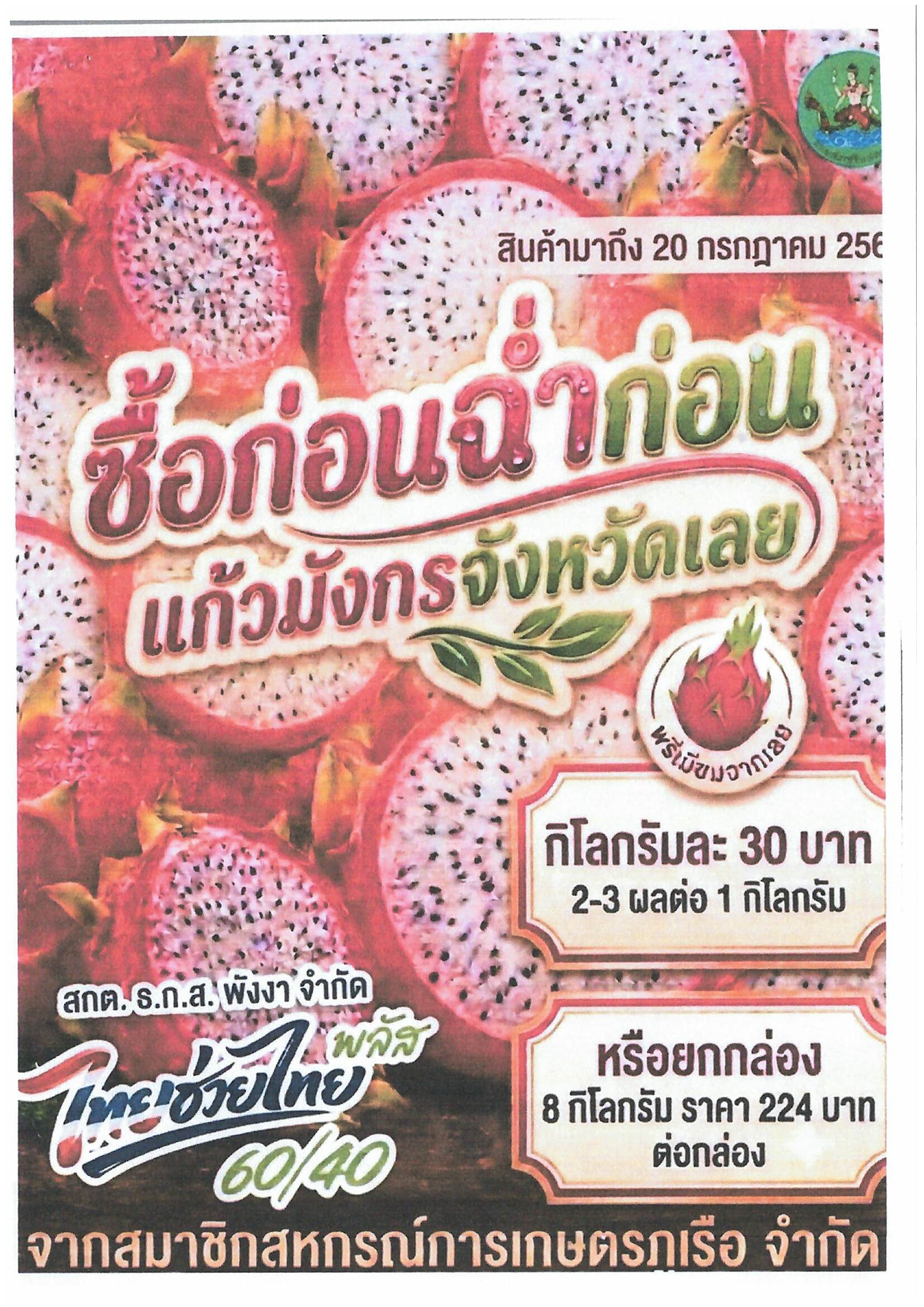 ซื้อก่อนฉ่ำก่อน แก้วมังกรจังหวัดเลย